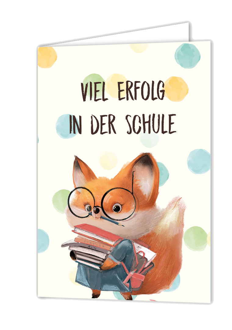 Grußkarte Viel Erfolg Fuchs