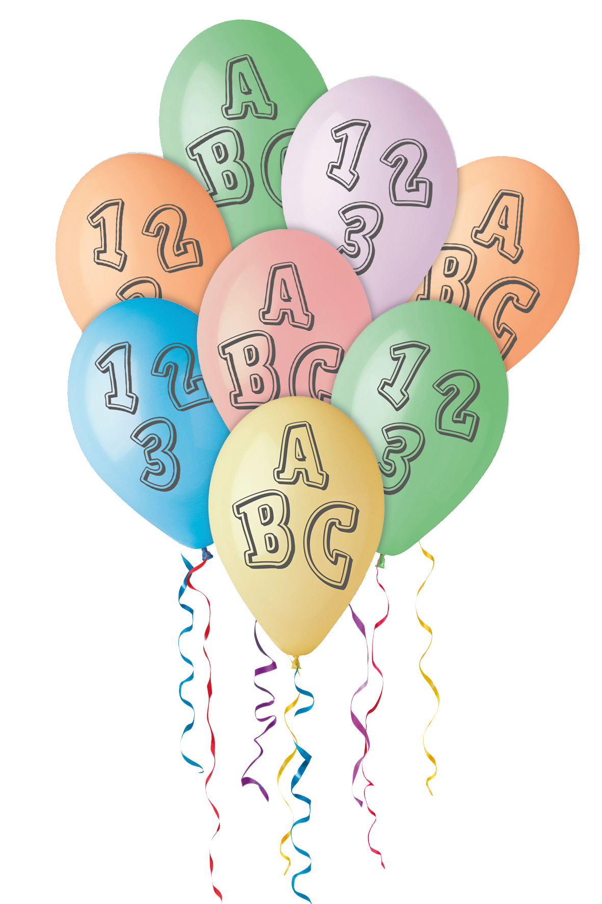 Luftballons pastell ABC 123