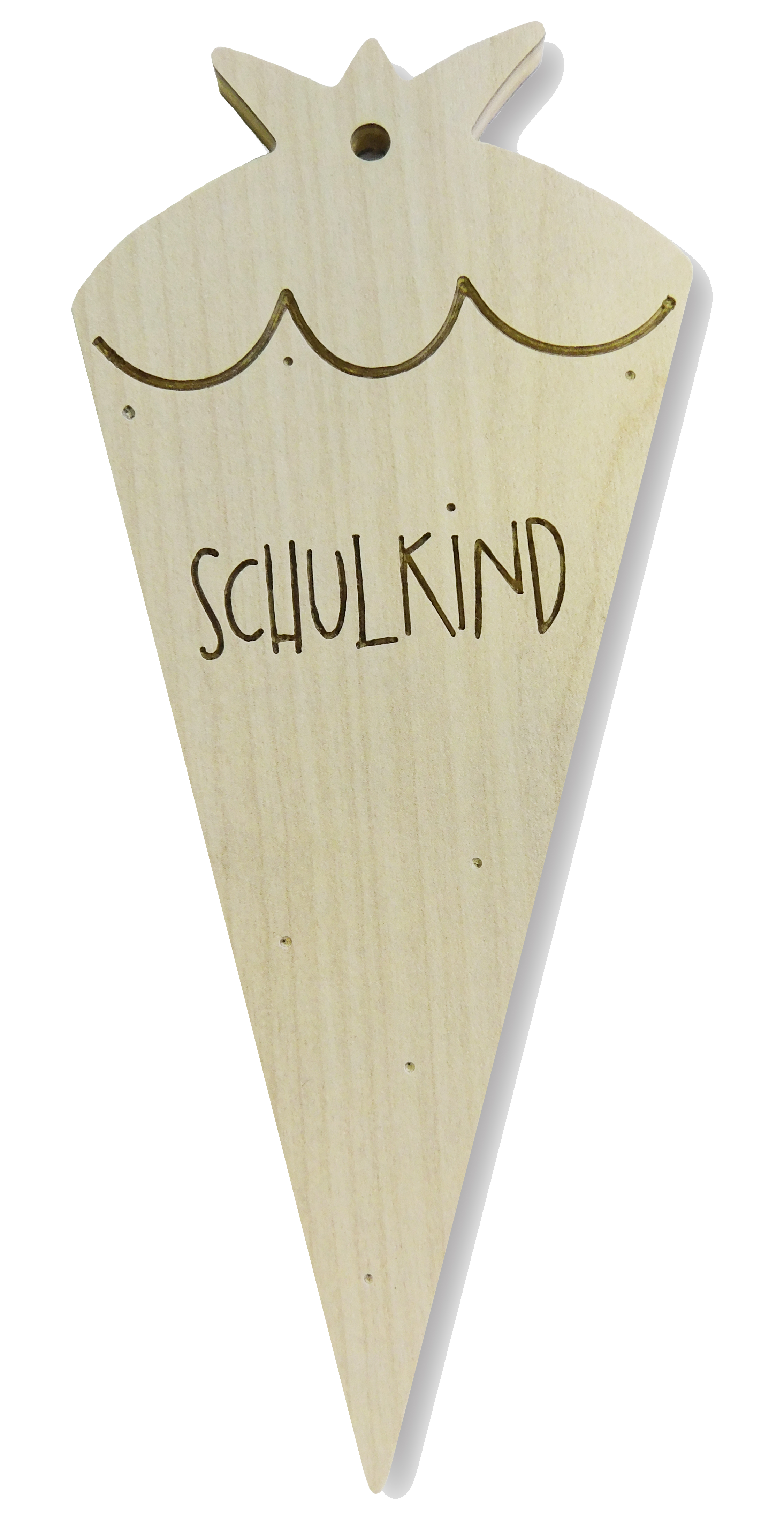 Schultütenanhänger aus Holz "Schulkind" Tüte