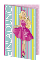 5er Set Einladungskarten - Barbie