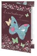 5er Set Einladungskarten - Schmetterling