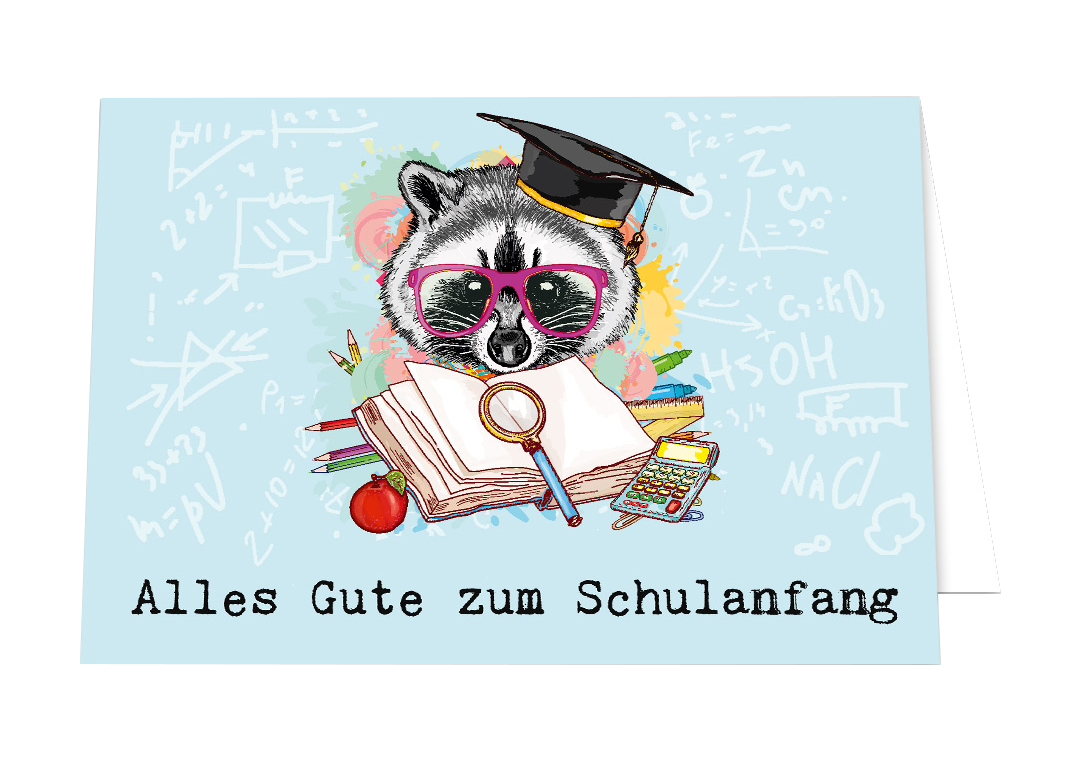Grußkarte Alles Gute Waschbär