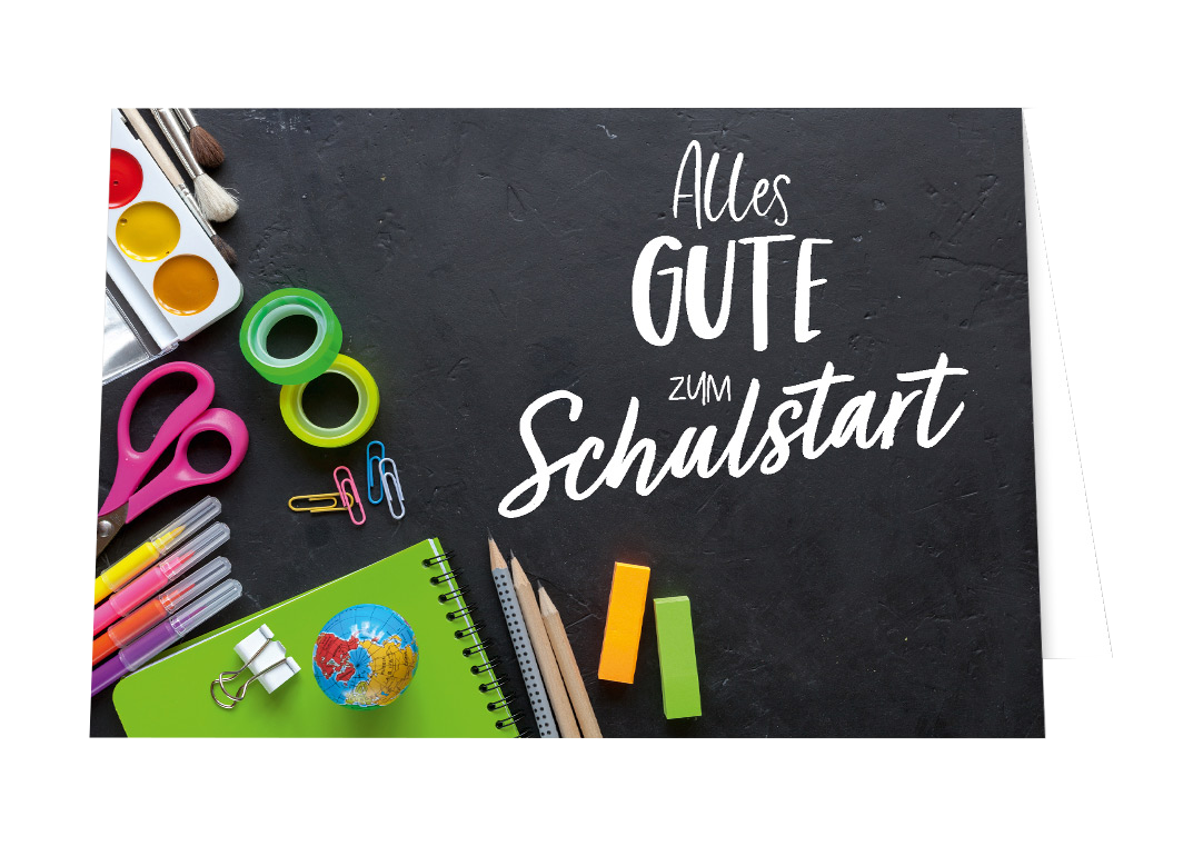 Grußkarte Schulstart Tafel