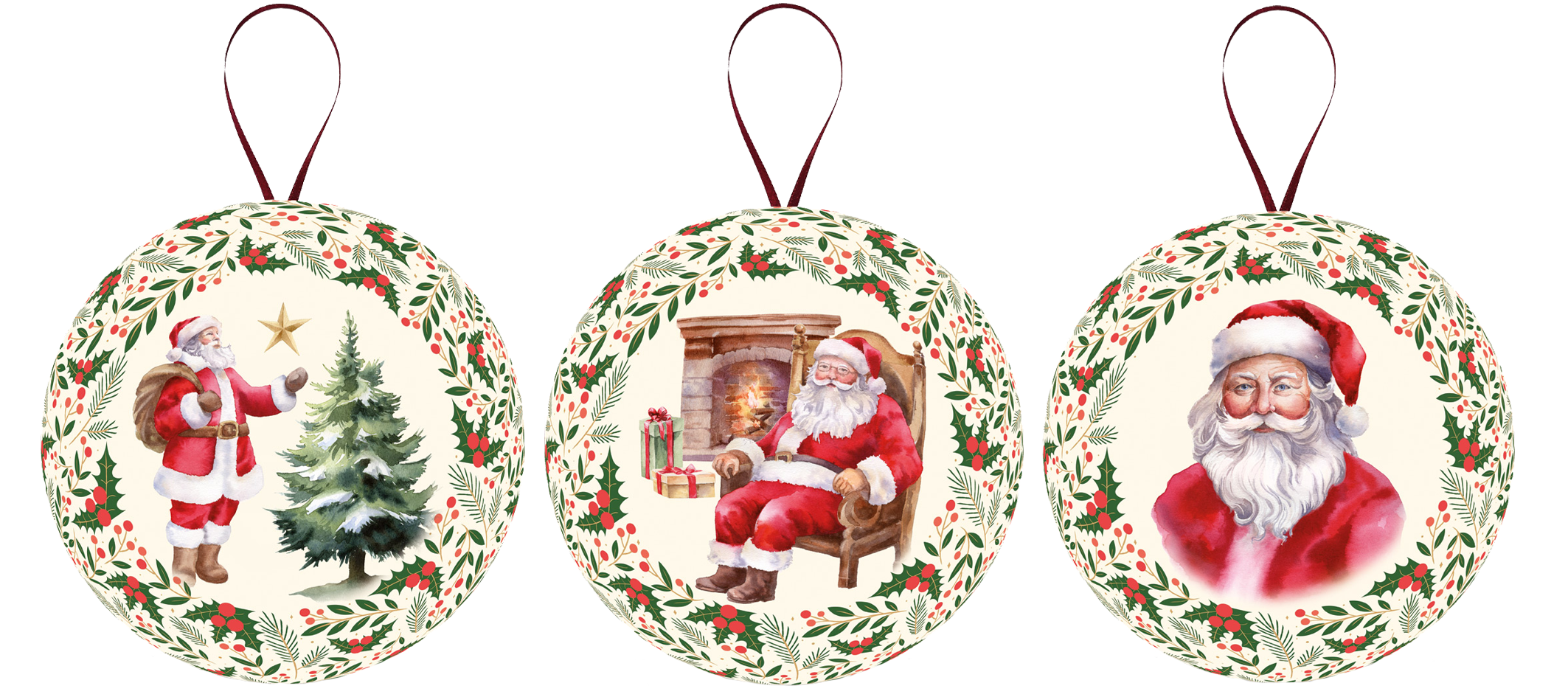 Santa Clause - 3er Set - 15 cm