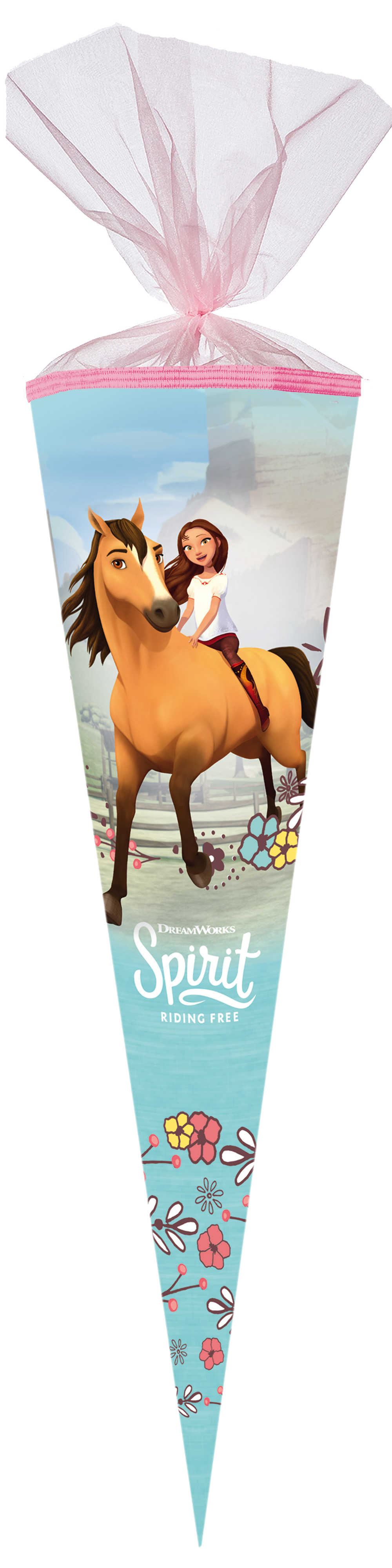 Schultüte Spirit- Riding Free mit Stoffblumen