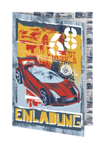 5er Set Einladungskarten - Hot Wheels