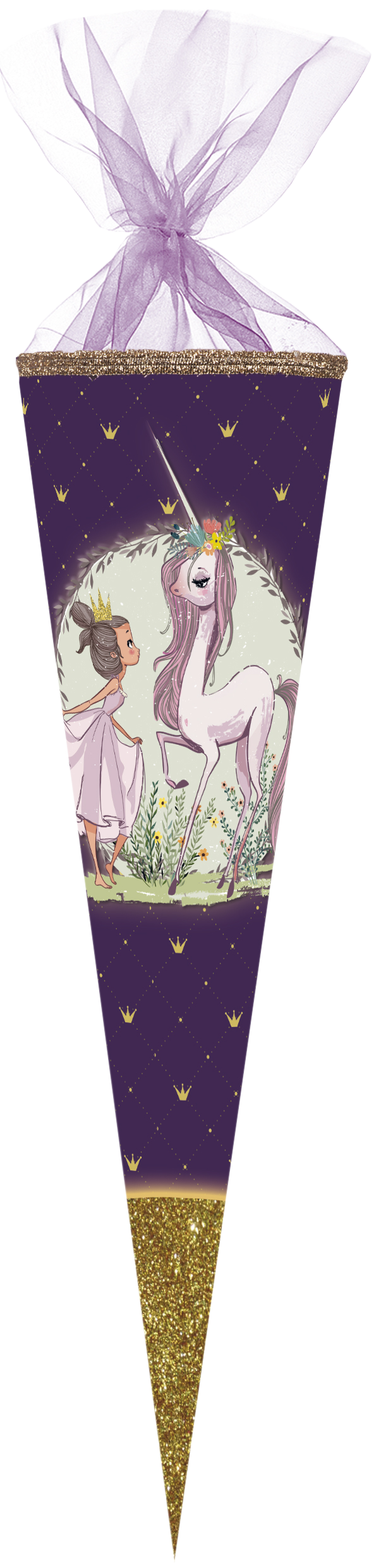 Schultüte Einhorn - Prinzessin mit Glitzer