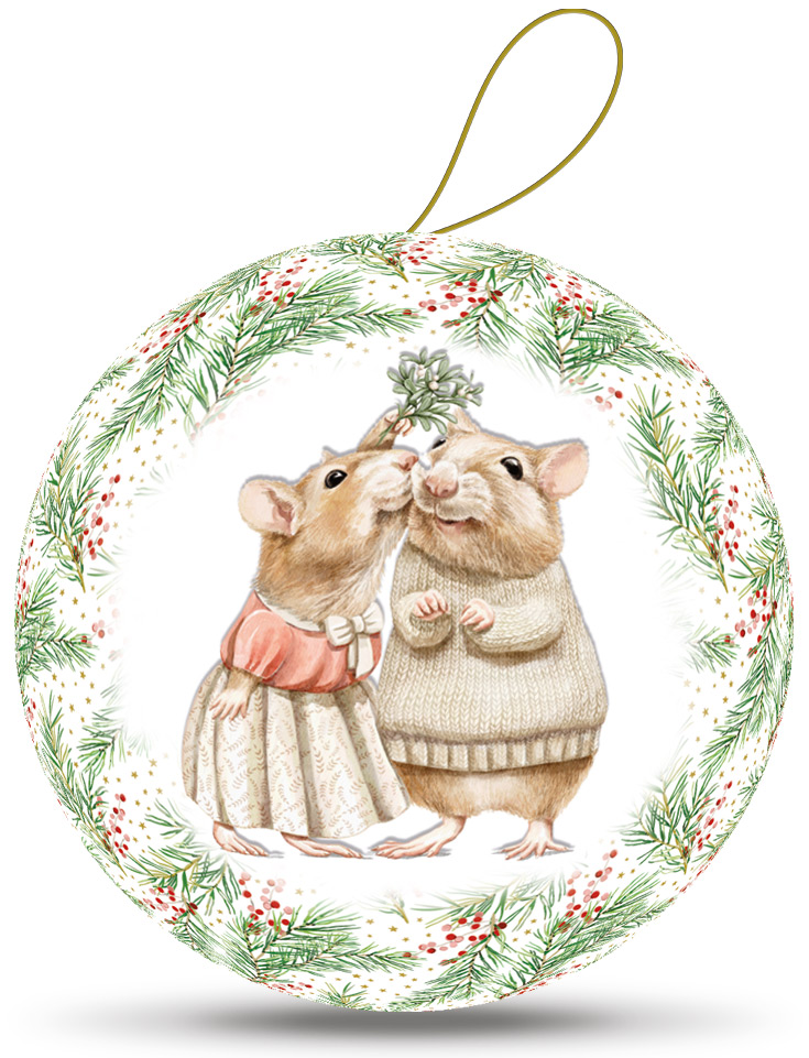 Weihnachtskugel "Unter´m Mistelzweig"