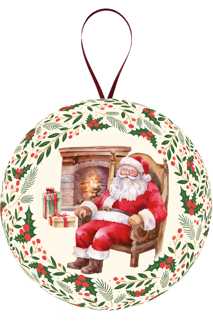 Weihnachtskugel "Santa Clause am Kamin"