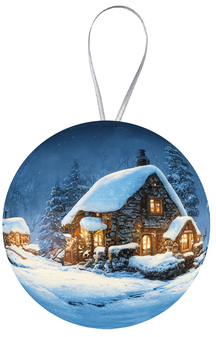 Weihnachtskugel "Winterhütte"