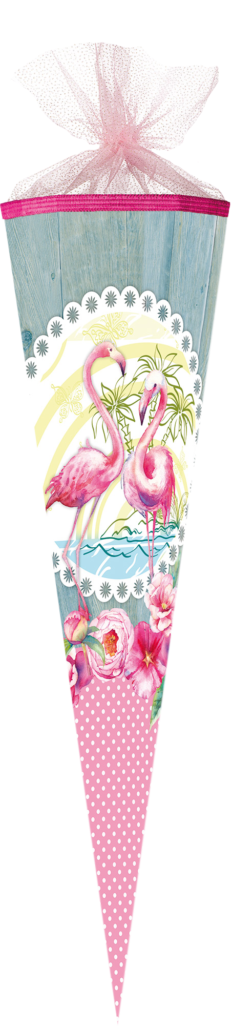 Schultüte Flamingo mit Glitzer