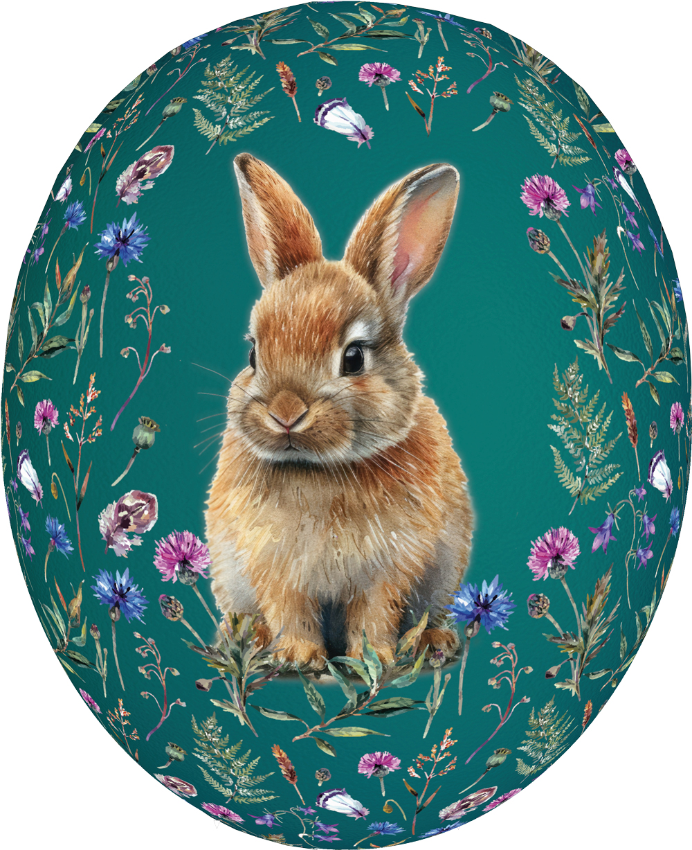 Osterei XL Floral Couture - Hase mit Blumenstreu