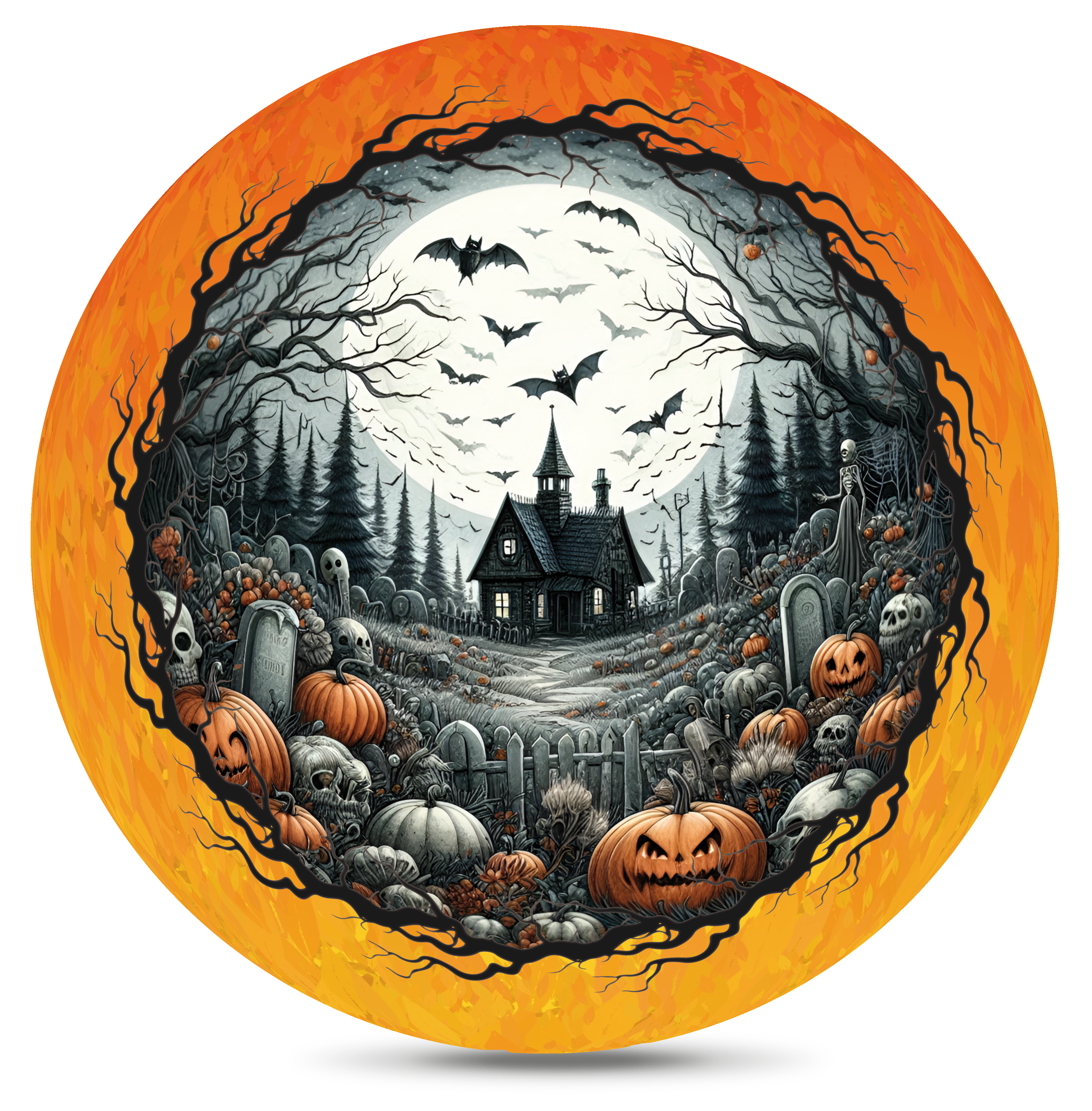 Weihnachtskugel "Halloween Shadows - Haus"