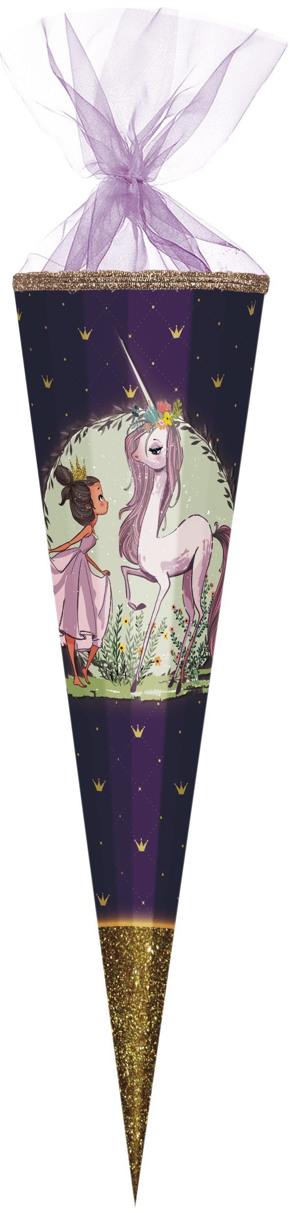 Schultüte Einhorn - Prinzessin mit Glitzer