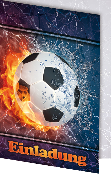 5er Set Einladungskarten - Fußball
